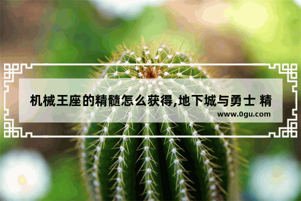 机械王座的精髓怎么获得,地下城与勇士 精髓