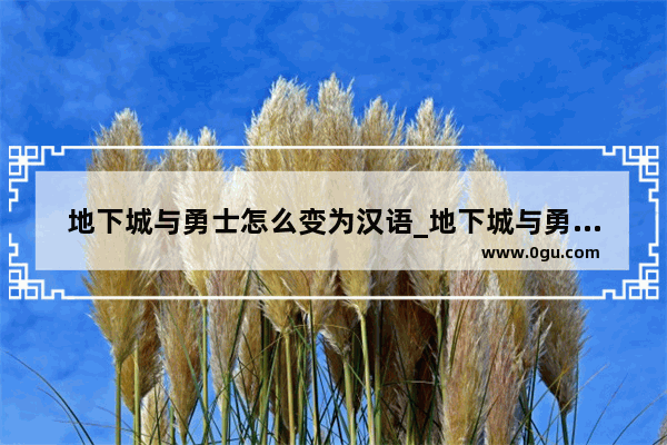 地下城与勇士怎么变为汉语_地下城与勇士手游汉化进不去