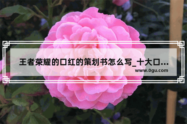 王者荣耀的口红的策划书怎么写_十大口红的广告语