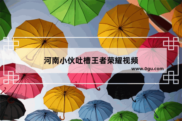 河南小伙吐槽王者荣耀视频