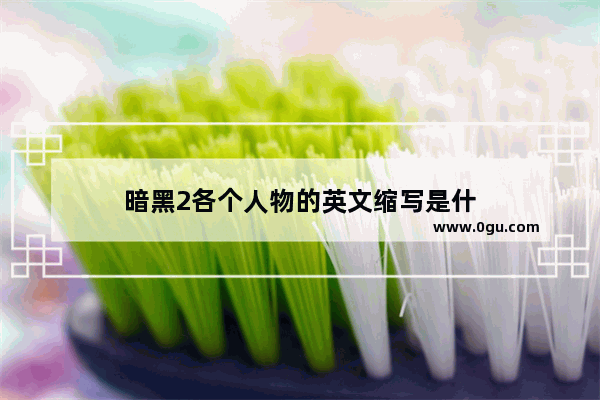 暗黑2各个人物的英文缩写是什