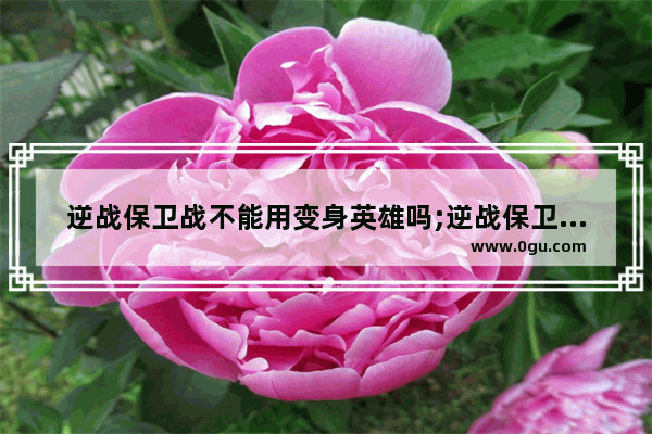 逆战保卫战不能用变身英雄吗;逆战保卫战bug