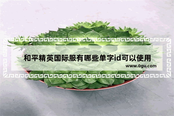 和平精英国际服有哪些单字id可以使用