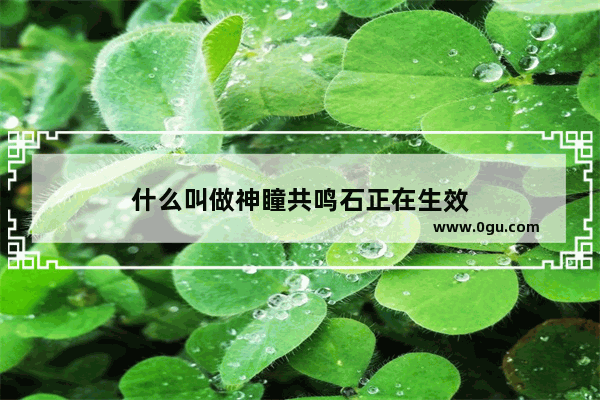 什么叫做神瞳共鸣石正在生效
