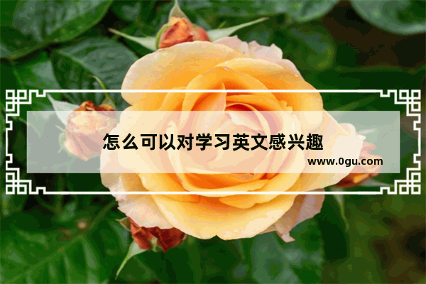 怎么可以对学习英文感兴趣
