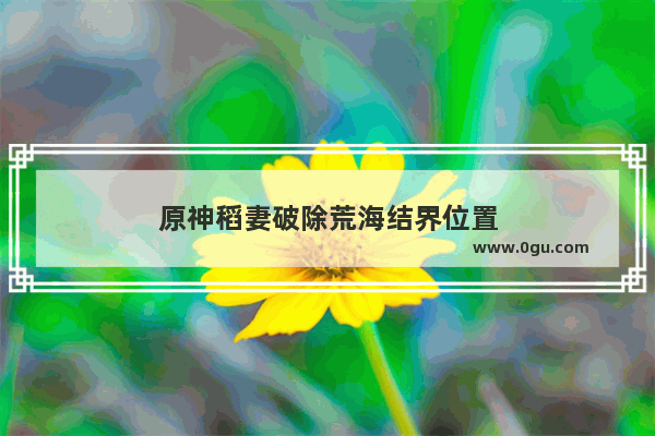 原神稻妻破除荒海结界位置