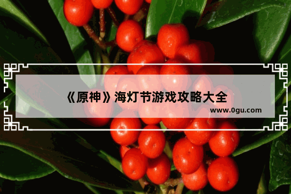《原神》海灯节游戏攻略大全
