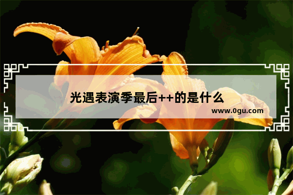 光遇表演季最后++的是什么