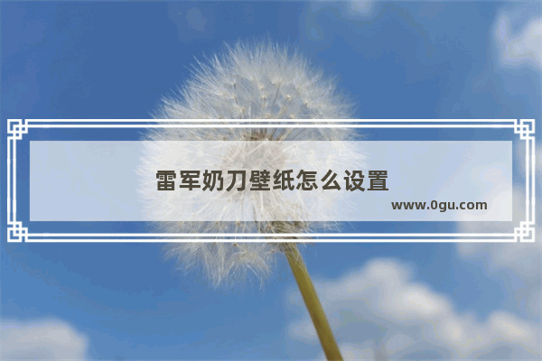 雷军奶刀壁纸怎么设置