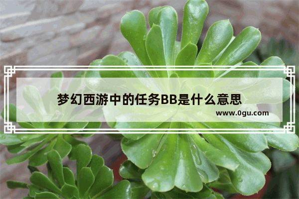 梦幻西游中的任务BB是什么意思