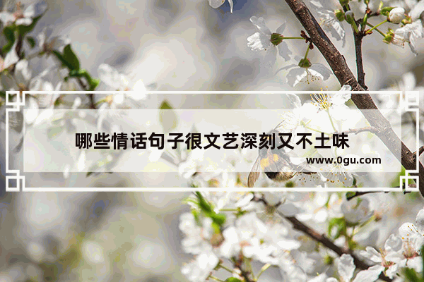 哪些情话句子很文艺深刻又不土味