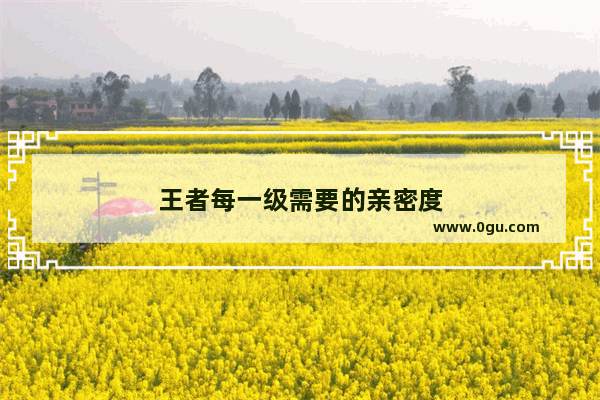 王者每一级需要的亲密度