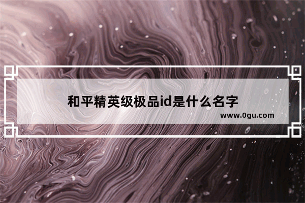 和平精英级极品id是什么名字