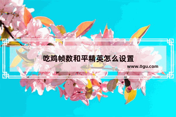 吃鸡帧数和平精英怎么设置