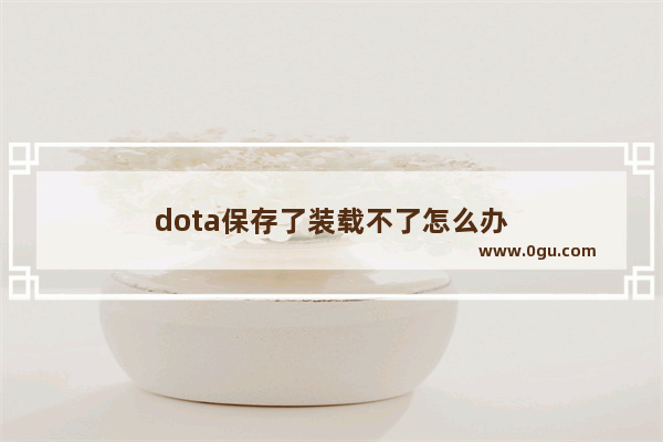 dota保存了装载不了怎么办