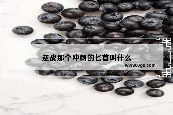 逆战那个冲刺的匕首叫什么