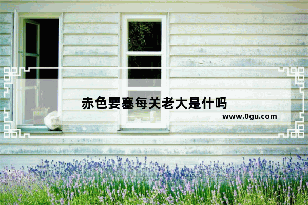 赤色要塞每关老大是什吗