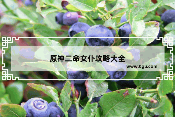 原神二命女仆攻略大全