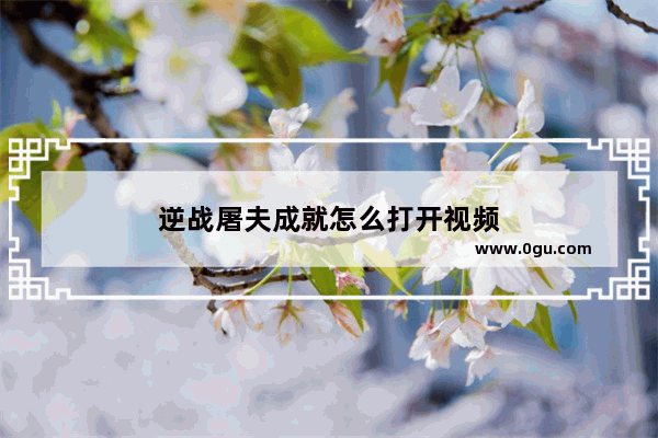逆战屠夫成就怎么打开视频