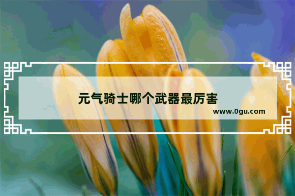 元气骑士哪个武器最厉害