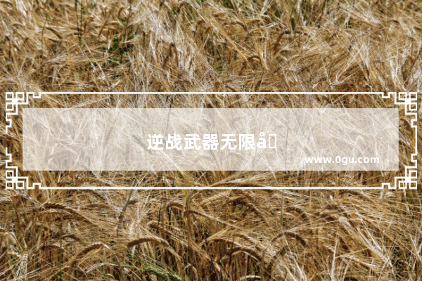 逆战武器无限升级 打造无敌游戏装备