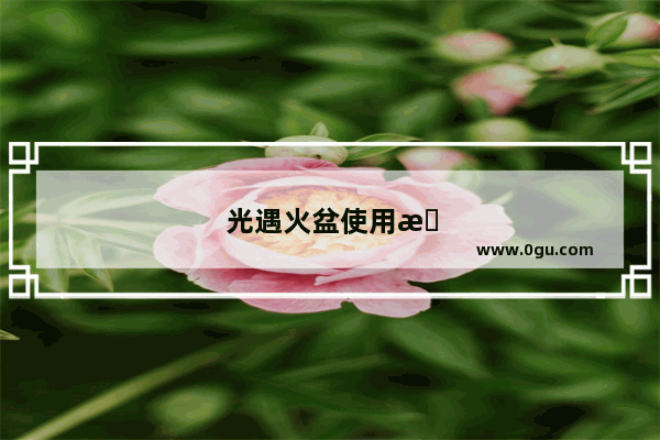 光遇火盆使用指南