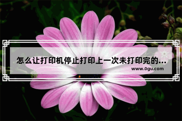 怎么让打印机停止打印上一次未打印完的。不想打那个了 开机了以后就要打别的 还是打印的上一次未打完的 电脑怎么取消打印
