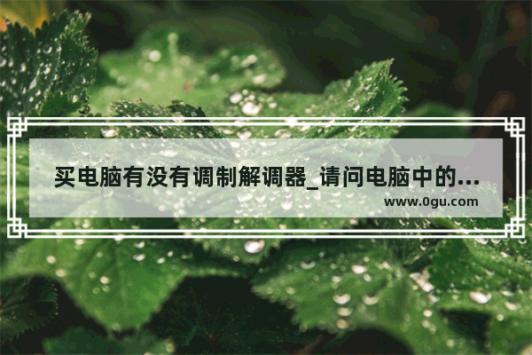 买电脑有没有调制解调器_请问电脑中的调制解调器是什么?它在电脑中起什么作用