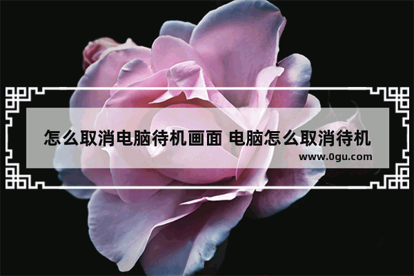 怎么取消电脑待机画面 电脑怎么取消待机