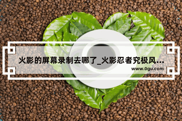 火影的屏幕录制去哪了_火影忍者究极风暴PC版怎么设置画面