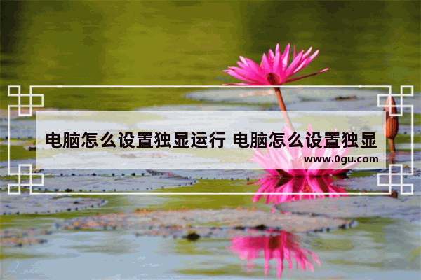 电脑怎么设置独显运行 电脑怎么设置独显