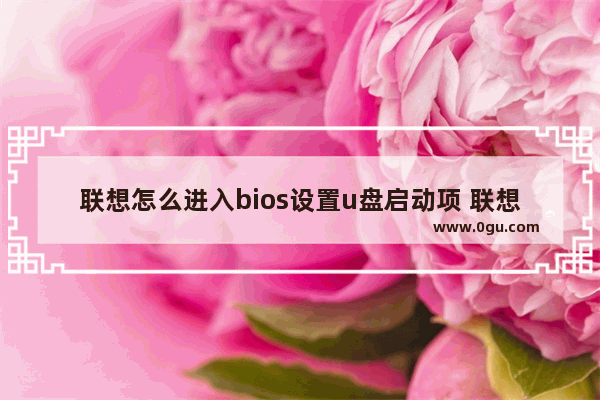 联想怎么进入bios设置u盘启动项 联想电脑怎么设置u盘启动