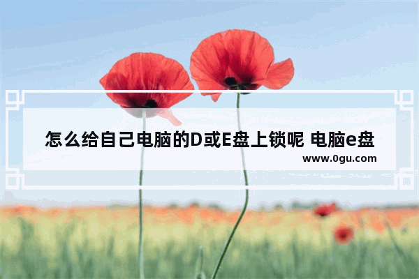 怎么给自己电脑的D或E盘上锁呢 电脑e盘怎么加密