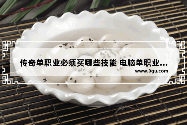 传奇单职业必须买哪些技能 电脑单职业传奇