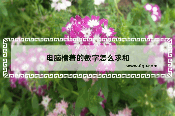 电脑横着的数字怎么求和