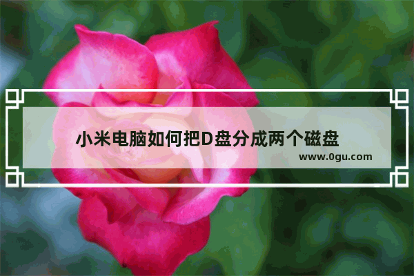 小米电脑如何把D盘分成两个磁盘