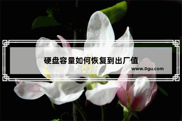 硬盘容量如何恢复到出厂值