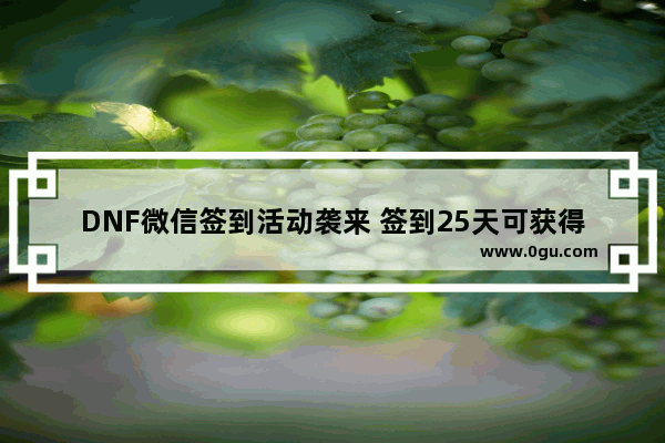 DNF微信签到活动袭来 签到25天可获得20点疲劳药 30天可获得100个时间引导石 如何看