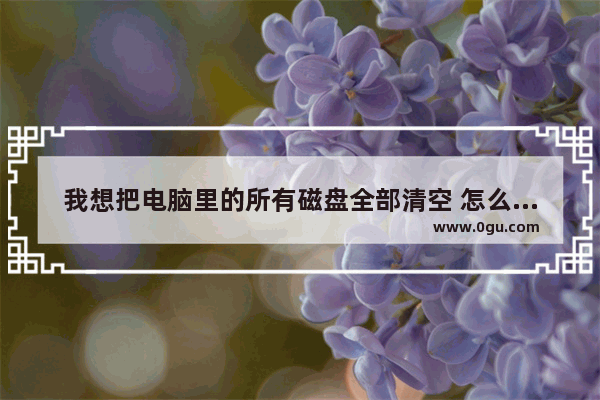 我想把电脑里的所有磁盘全部清空 怎么搞啊?求电脑高手解答……要越详细越好