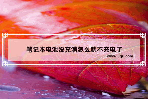 笔记本电池没充满怎么就不充电了