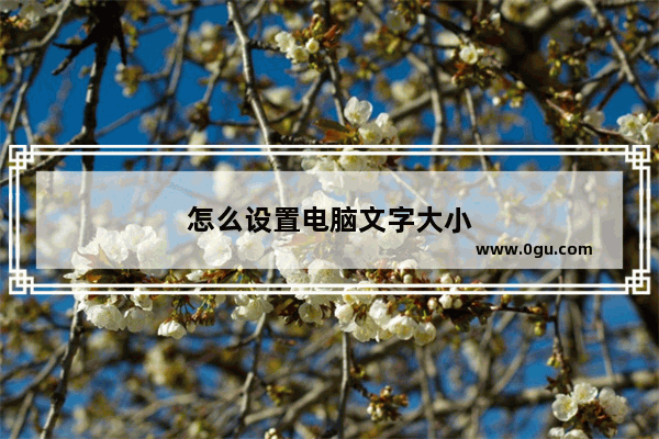 怎么设置电脑文字大小