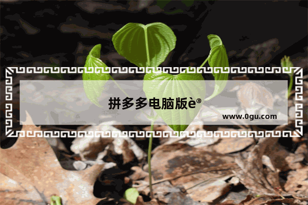 拼多多电脑版设置订单提醒铃声