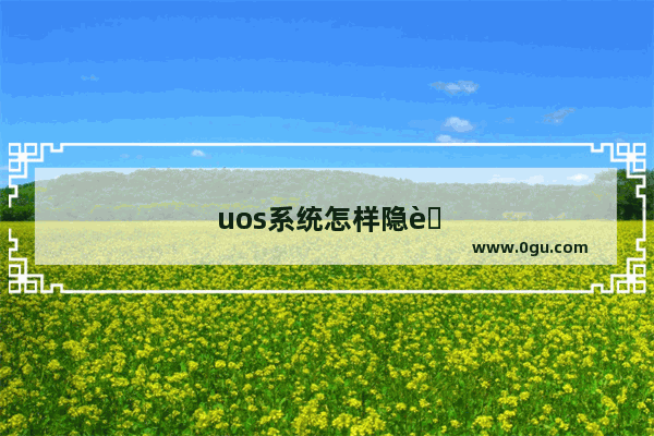 uos系统怎样隐藏磁盘