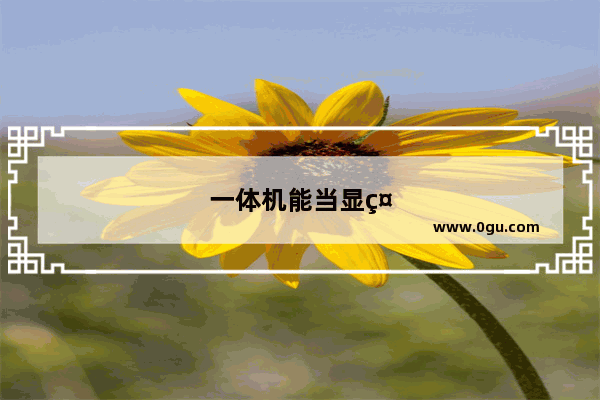 一体机能当显示器用吗