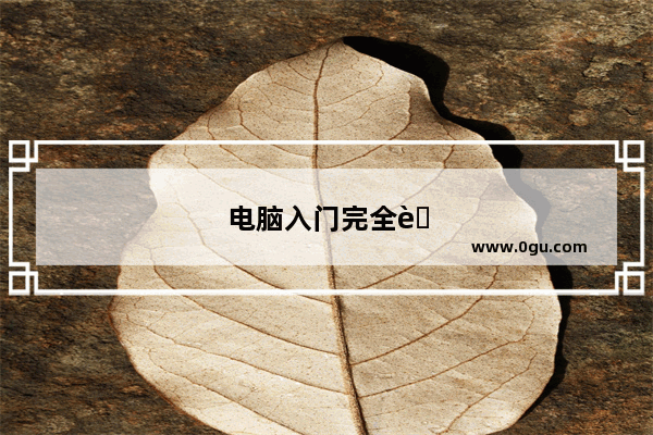 电脑入门完全自学手册超值视频版
