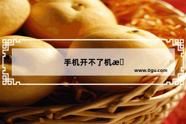 手机开不了机怎么用电脑开机重启