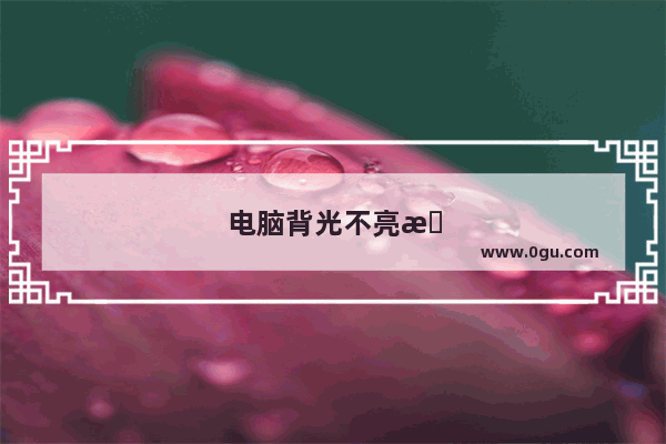 电脑背光不亮怎么办