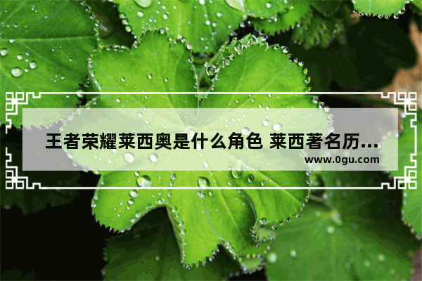 王者荣耀莱西奥是什么角色 莱西著名历史人物