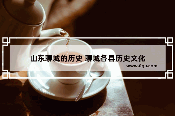 山东聊城的历史 聊城各县历史文化