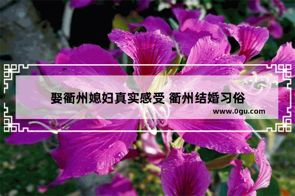 娶衢州媳妇真实感受 衢州结婚习俗